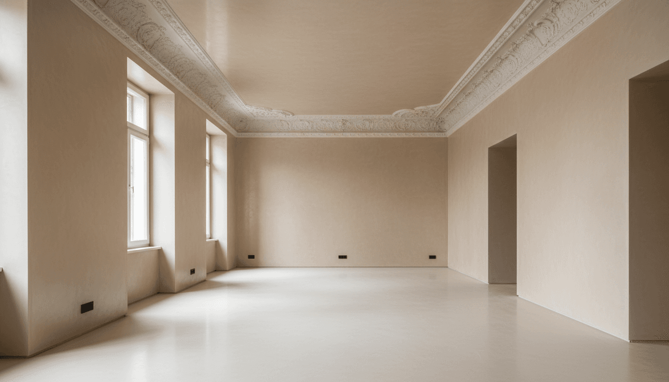 Parete intonacata e tinteggiata con finiture professionali
