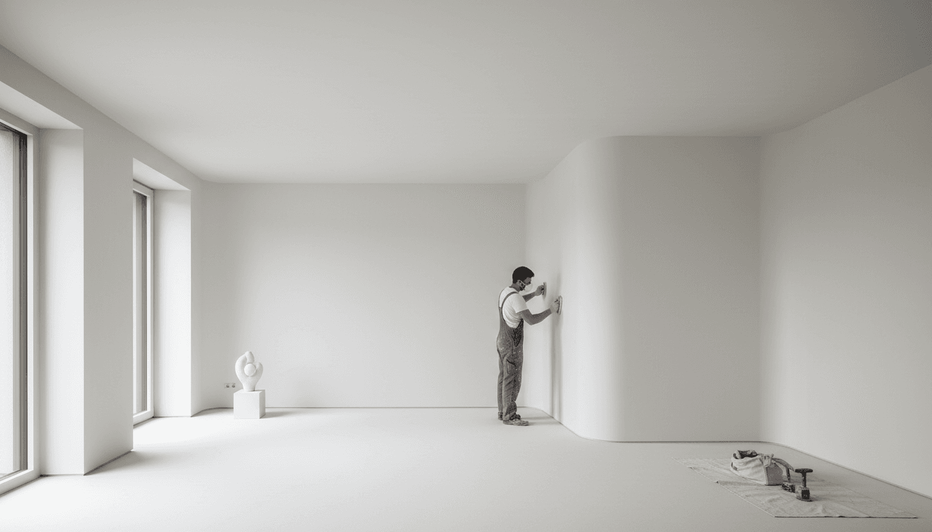 Parete completata con rasatura e tinteggiatura professionale